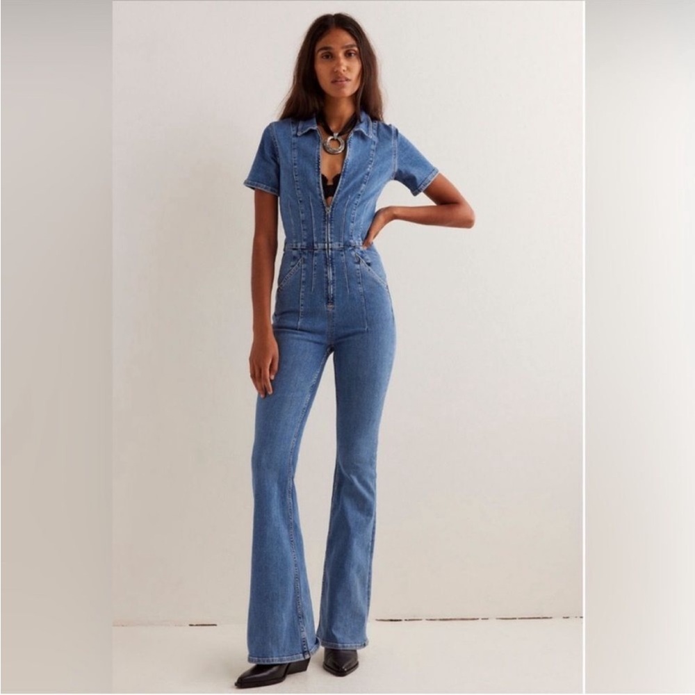 Free People Denim Jumpsuit